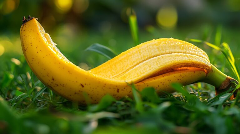 jardin avec des peaux de banane